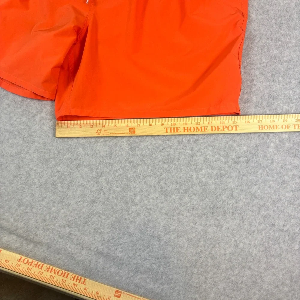 George Mens Swim Trunks XXXL Orange Elastic Waist Drawstring Mesh Lined Size 3XL